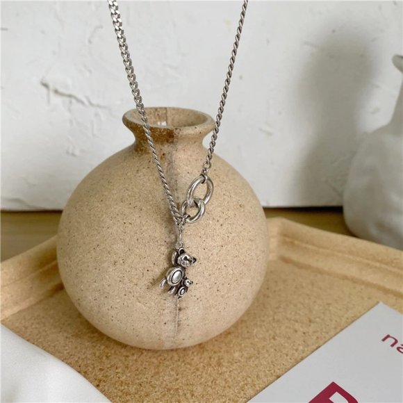 *NEW 925 Sterling Silver Vintage Circle Necklace - Picture 2 of 12